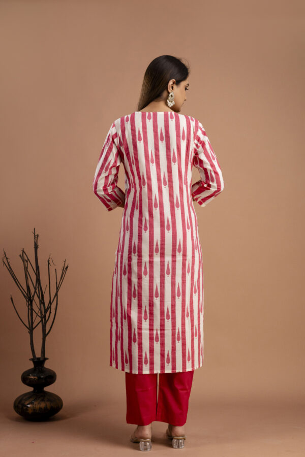 Printed Kurti with Gotta Patti Work, Plain Dupatta & Plain Trouser - Image 9