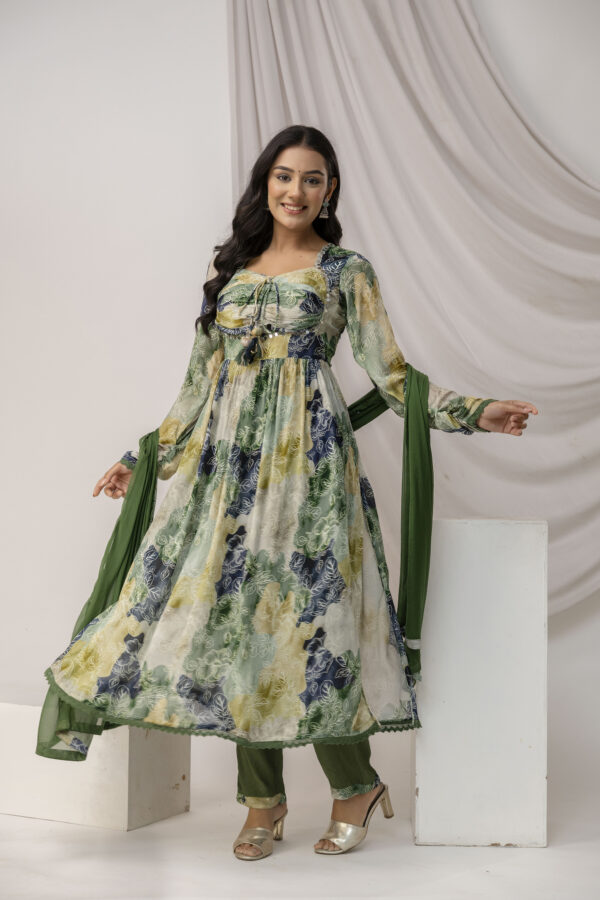 Jaipuri Printed Kurti with Mirror Work Set - Image 5
