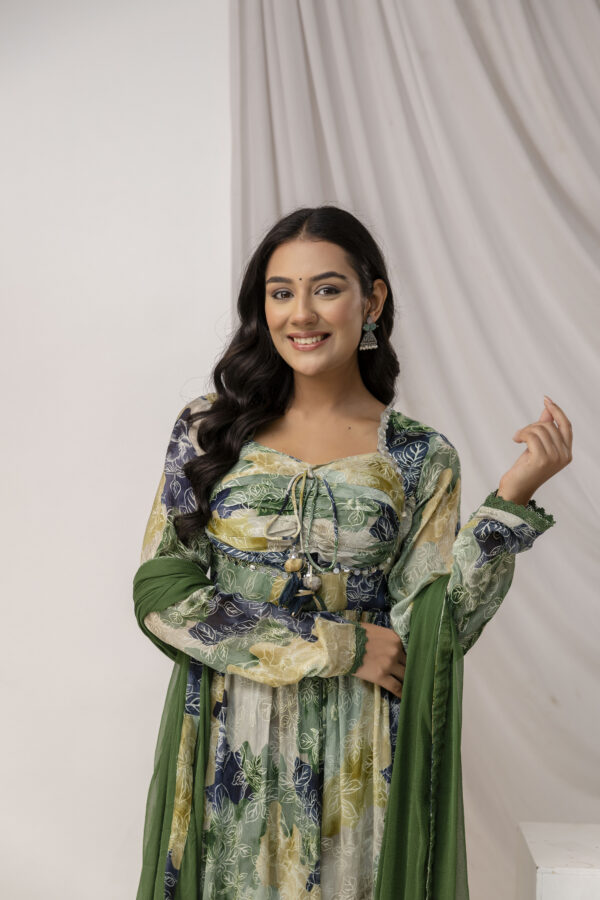 Jaipuri Printed Kurti with Mirror Work Set - Image 4