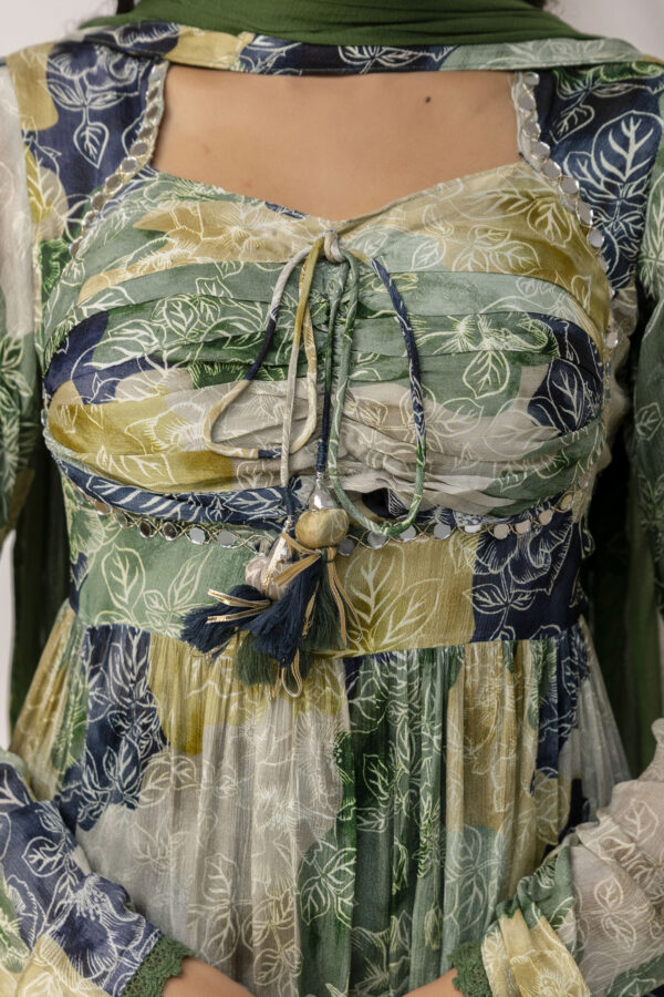 Jaipuri Printed Kurti with Mirror Work Set - Image 3