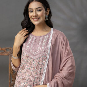 Printed Thread Work Kurti Set