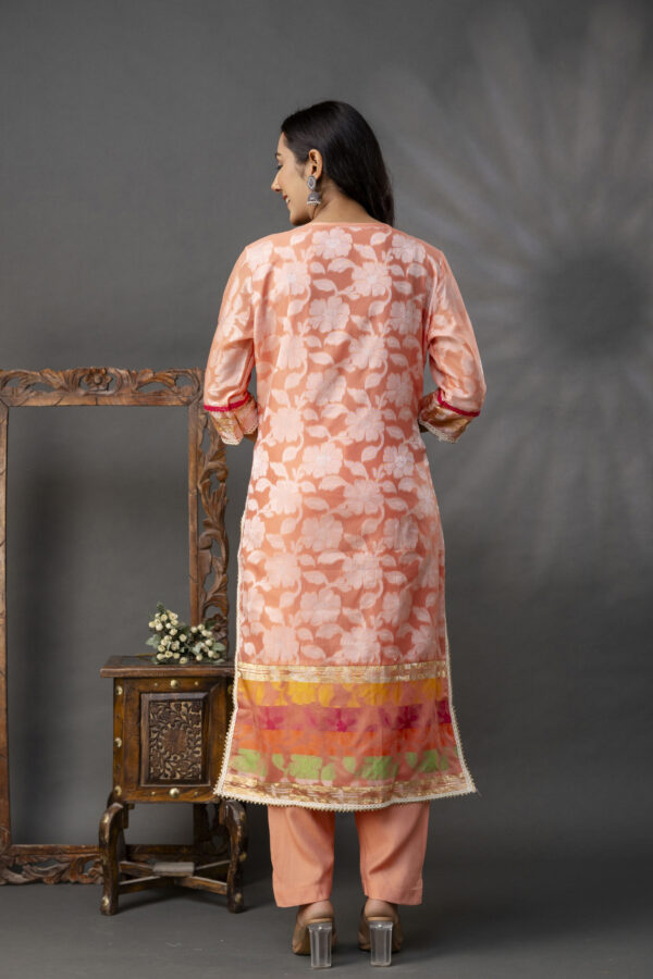 Printed Jack Art Kurti with Handwork Set - Image 2