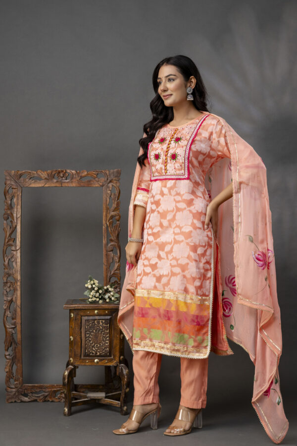 Printed Jack Art Kurti with Handwork Set - Image 7