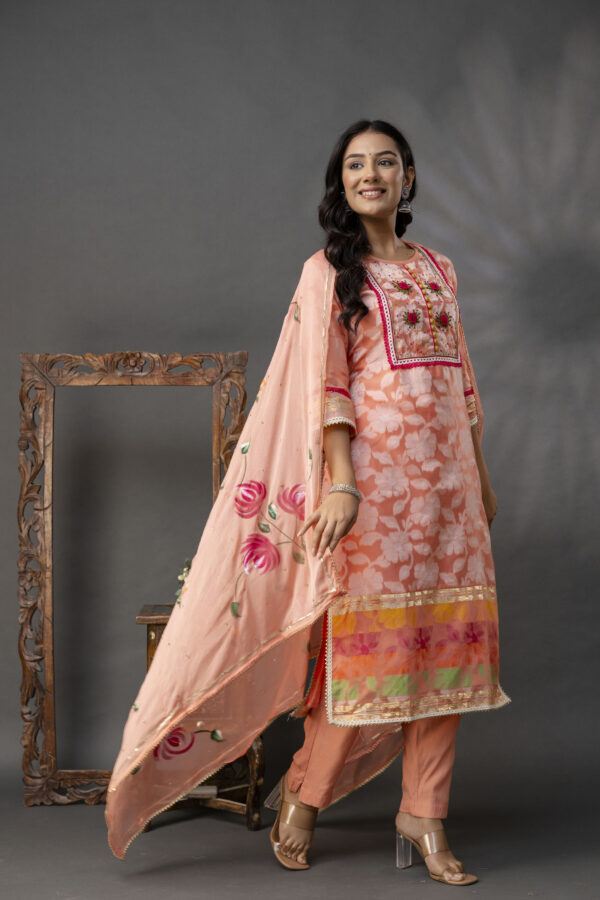 Printed Jack Art Kurti with Handwork Set - Image 8