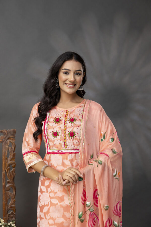 Printed Jack Art Kurti with Handwork Set - Image 9