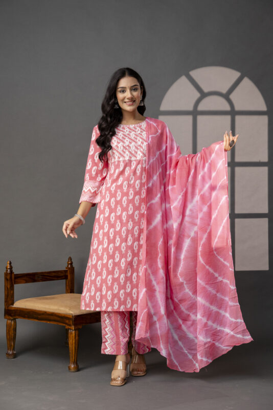Vibrant Weave Kurti Set
