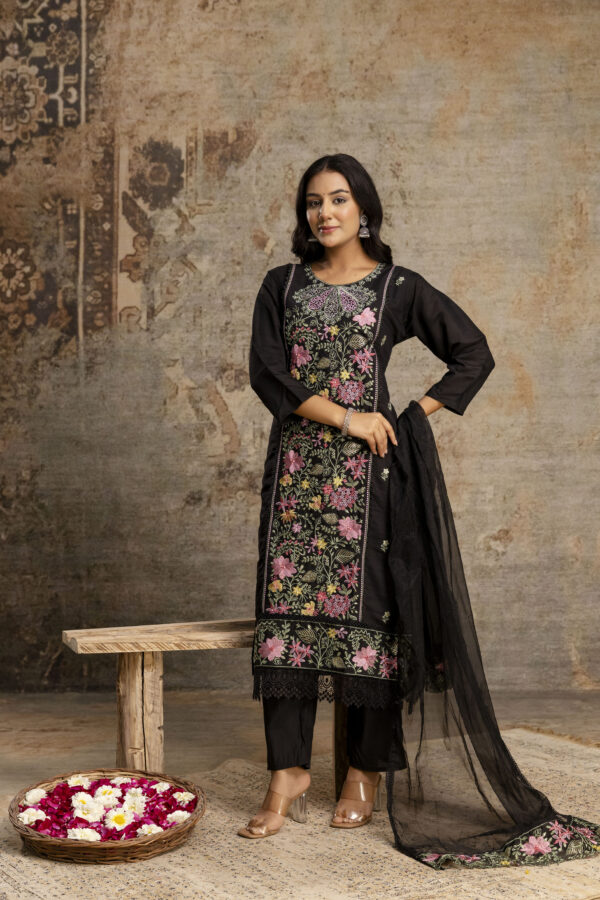 "Noir Elegance Kurti Set" - Image 3