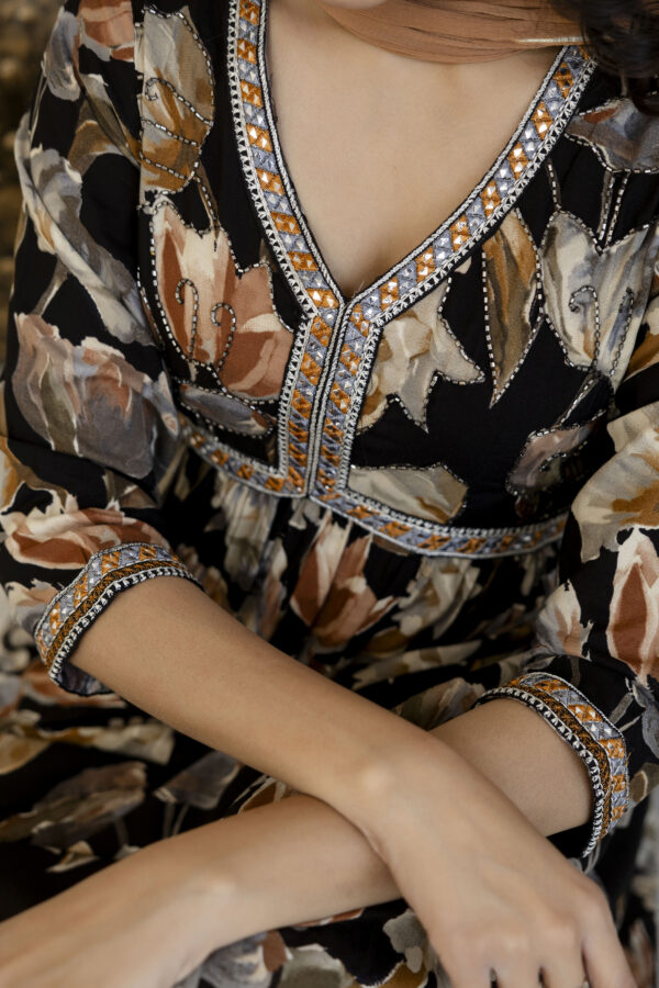 Artistic Printed Kurti with Kandana Embellished Sharara & Solid Dupatta - Image 12