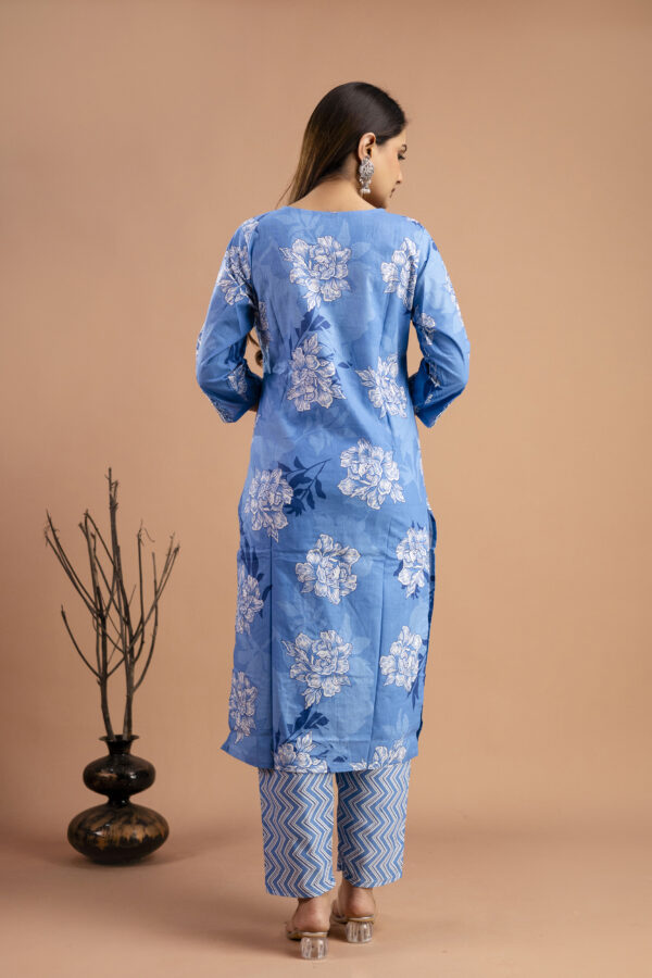 "Printed Kurti with Round Neck, Printed Dupatta & Matching Printed Pants" - Image 2
