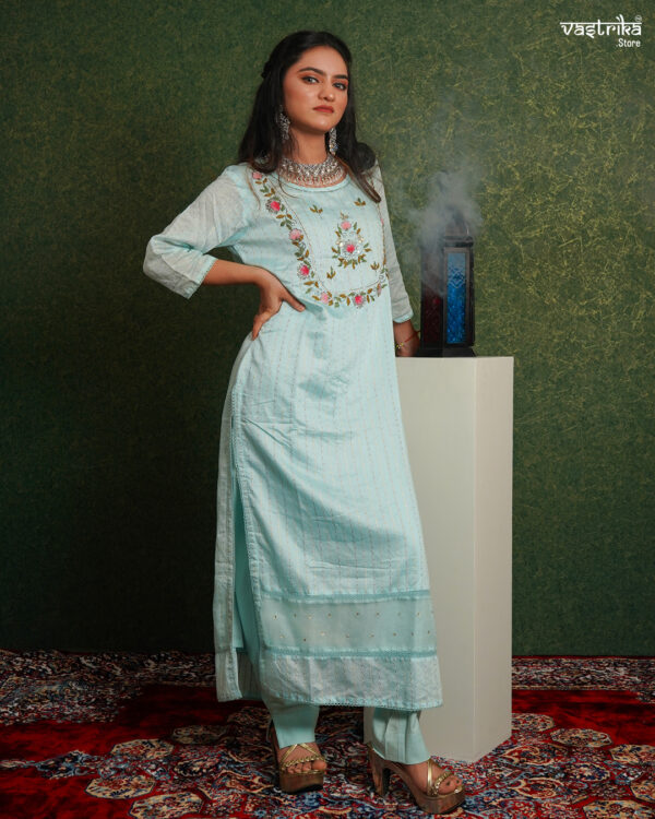 KURTI- SILK DUPATTA- ORGANZA BOTTOM- KHADI COTTON
