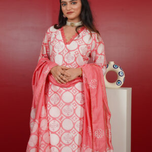 KURTI-CHANDERI SILK DUPATTA-CHANDERI SILK BOTTOM- CHANDERI SILK