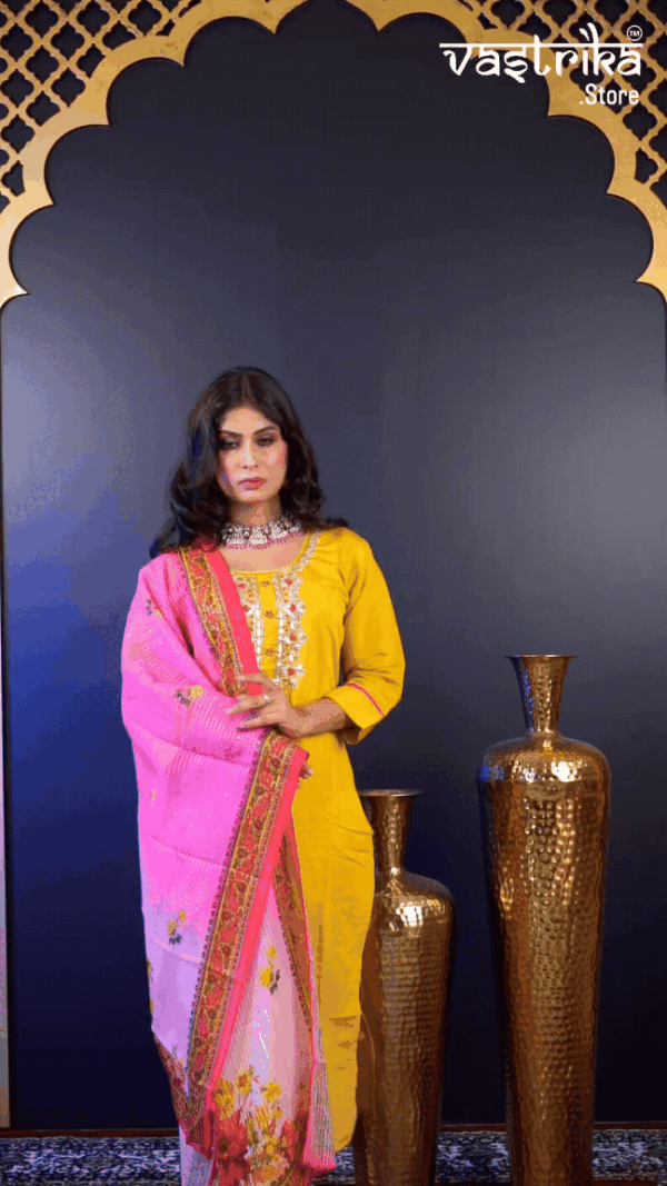 KURTI-ROMAN SILK DUPATTA-ORGANZA BOTTOM- ROMAN SILK