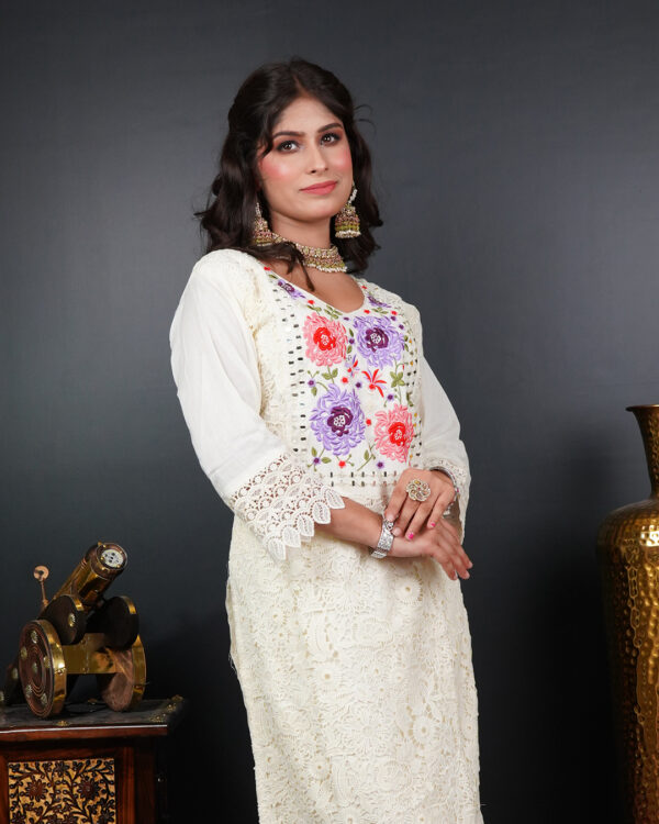 KURTI-COTTON NET DUPATTA-ORGANZA BOTTOM-CAMERIC COTTON - Image 9