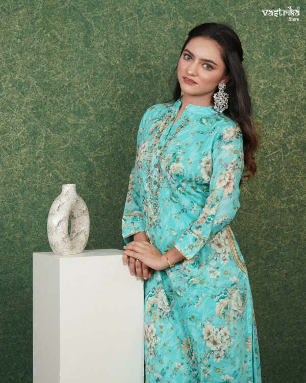 KURTI- COTTON DUPATTA- SHIFFON BOTTOM- CAMERIC COTTON - Image 6