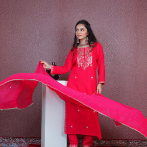 KURTI- COTTON DUPATTA-CHIFFON BOTTOM-COTTON