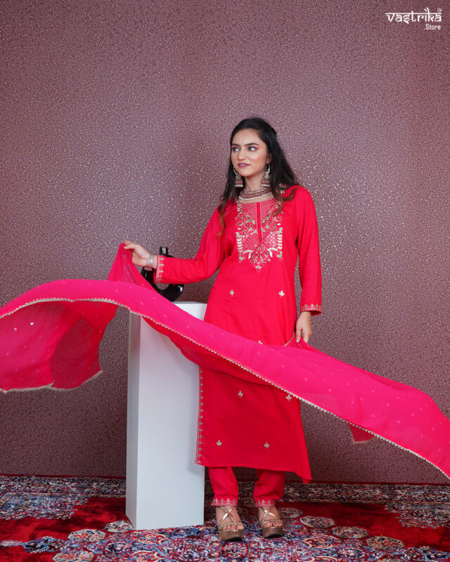 KURTI- COTTON DUPATTA-CHIFFON BOTTOM-COTTON