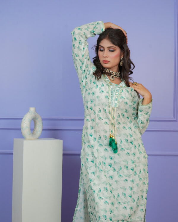 KURTI- COTTON DUPATTA- PURE SILK BOTTOM- SALWAR KHADI SILK - Image 4