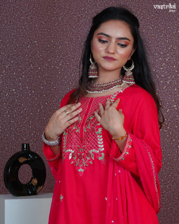 KURTI- COTTON DUPATTA-CHIFFON BOTTOM-COTTON - Image 6