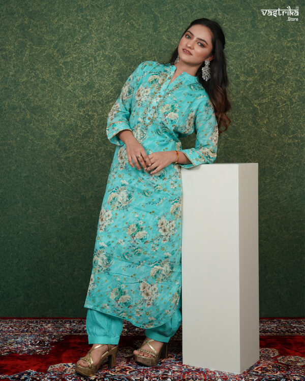 KURTI- COTTON DUPATTA- SHIFFON BOTTOM- CAMERIC COTTON - Image 3