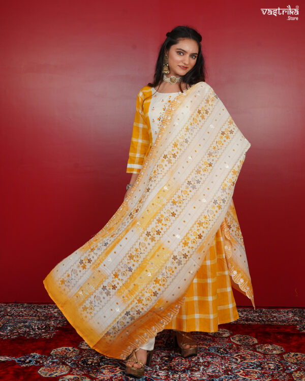 KURTI- KHADI COTTON FROACK DUPATTA-COTTON BOTTOM-COTTON - Image 5