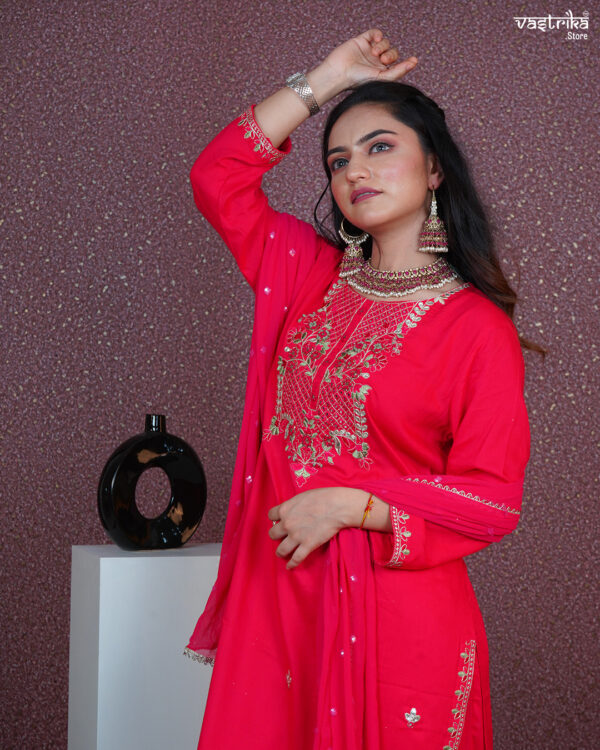 KURTI- COTTON DUPATTA-CHIFFON BOTTOM-COTTON - Image 7
