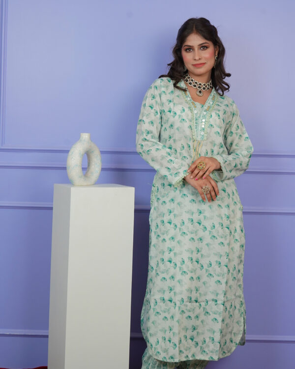 KURTI- COTTON DUPATTA- PURE SILK BOTTOM- SALWAR KHADI SILK - Image 7