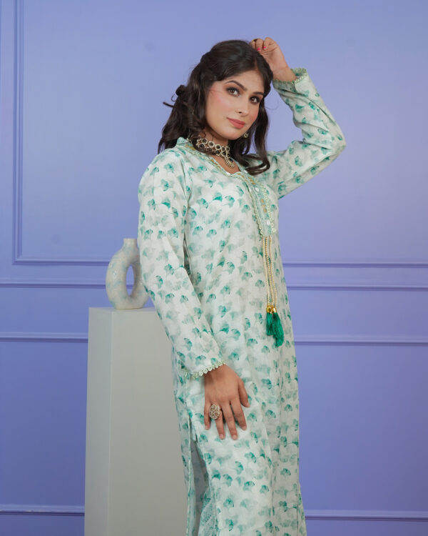 KURTI- COTTON DUPATTA- PURE SILK BOTTOM- SALWAR KHADI SILK - Image 8