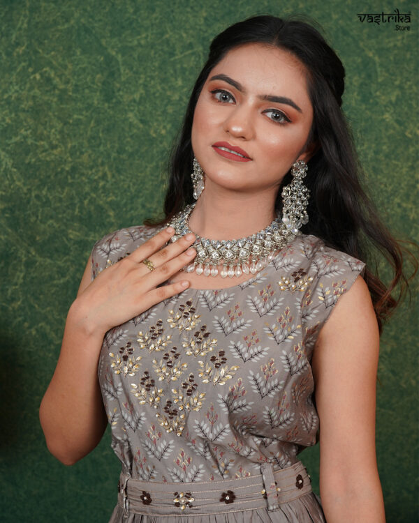 KURTI- CHANDRI SILK KURTI WITH SARARA DUPATTA-CHANDRI BOTTOM-SARARA - Image 2