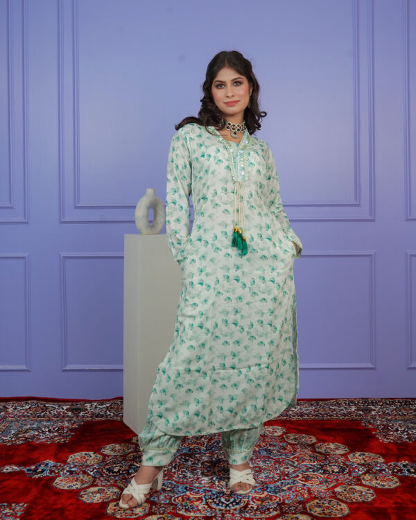 KURTI- COTTON DUPATTA- PURE SILK BOTTOM- SALWAR KHADI SILK