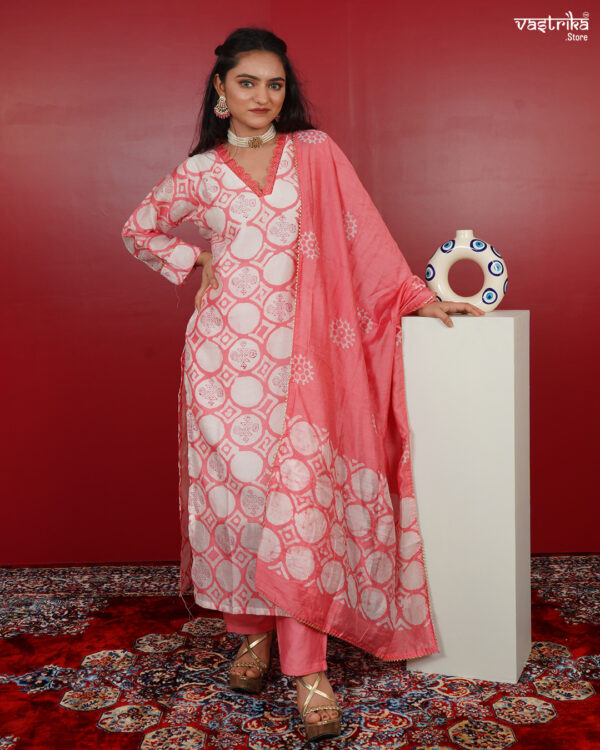 KURTI-CHANDERI SILK DUPATTA-CHANDERI SILK BOTTOM- CHANDERI SILK - Image 10