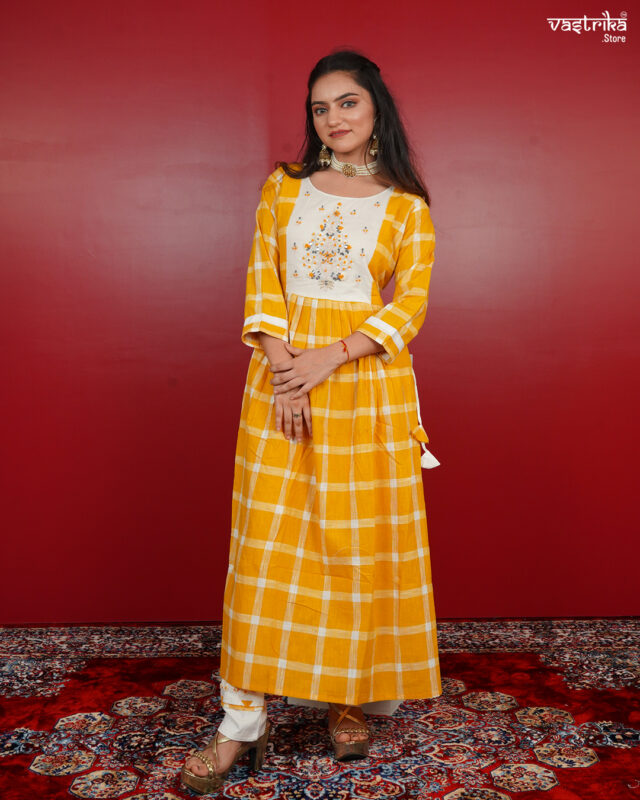KURTI- KHADI COTTON FROACK DUPATTA-COTTON BOTTOM-COTTON