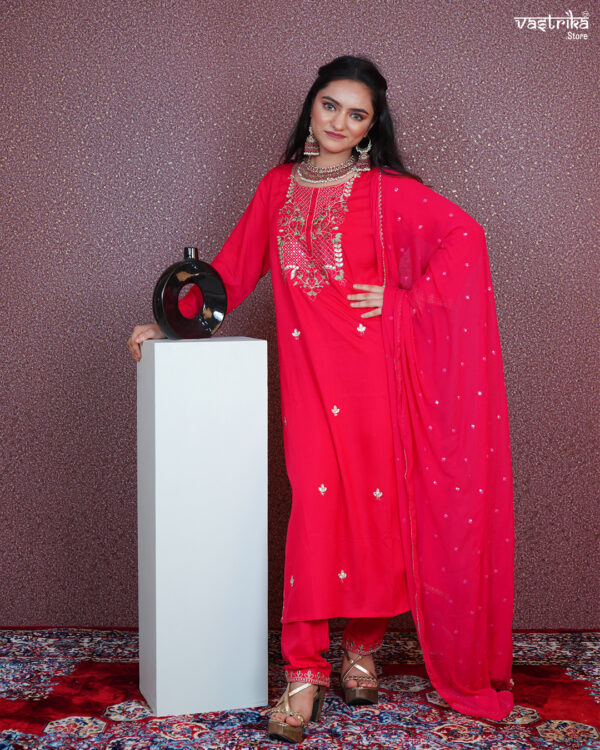 KURTI- COTTON DUPATTA-CHIFFON BOTTOM-COTTON - Image 10