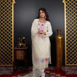 KURTI-COTTON NET DUPATTA-ORGANZA BOTTOM-CAMERIC COTTON