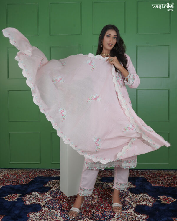 KURTI-COTTON DUPATTA-MAL MAL COTTON BOTTOM- COTTON - Image 8