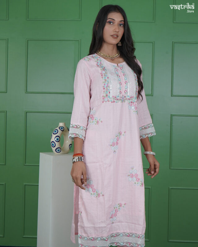 KURTI-COTTON DUPATTA-MAL MAL COTTON BOTTOM- COTTON
