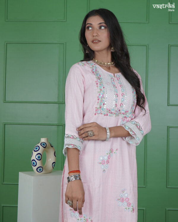 KURTI-COTTON DUPATTA-MAL MAL COTTON BOTTOM- COTTON - Image 5