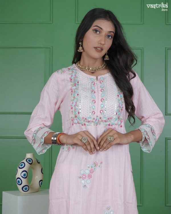 KURTI-COTTON DUPATTA-MAL MAL COTTON BOTTOM- COTTON - Image 2